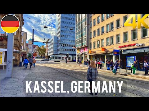 Walking tour in Kassel, Germany 4K 60fps