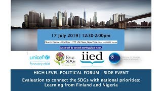 Evaluation to connect the SDGs with national priorities: Learning from Finland and Nigeria