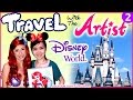 Travel Video - Artist Draw + Meet Disney Characters, Princesses + Parades - VLOG 2 | Fun2draw