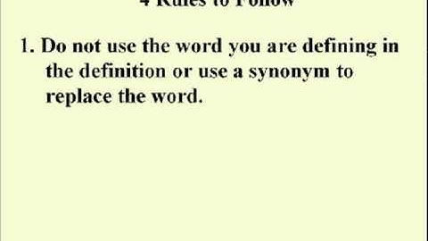 ENG 352 Technical Writing - 12 - Definition Rules