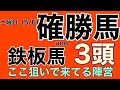 【確勝馬、鉄板馬3頭】平場レースに勝負度合１２０%の馬がいる陣営の思惑は #競馬 #関係者 #情報