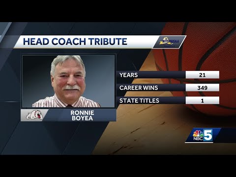 Chateaugay high school boys' basketball gives tribute to head coach Ronnie Boyea ahead of four ov...
