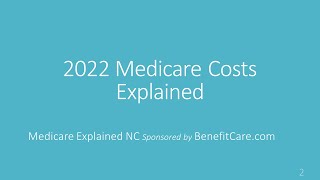 2022 Medicare Costs Explained