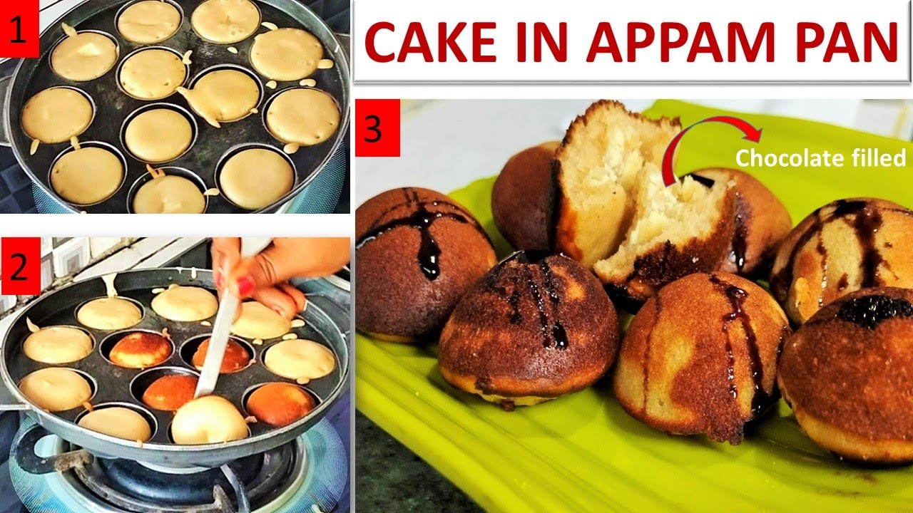Chocolate stuffed Cake in Appam pan No Bake Cake Eggless Cake
