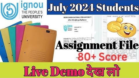 IGNOU July 2024 Assignment file ऐसे बनाएं | IGNOU Assignment file Live Demo July 2024|Get good marks
