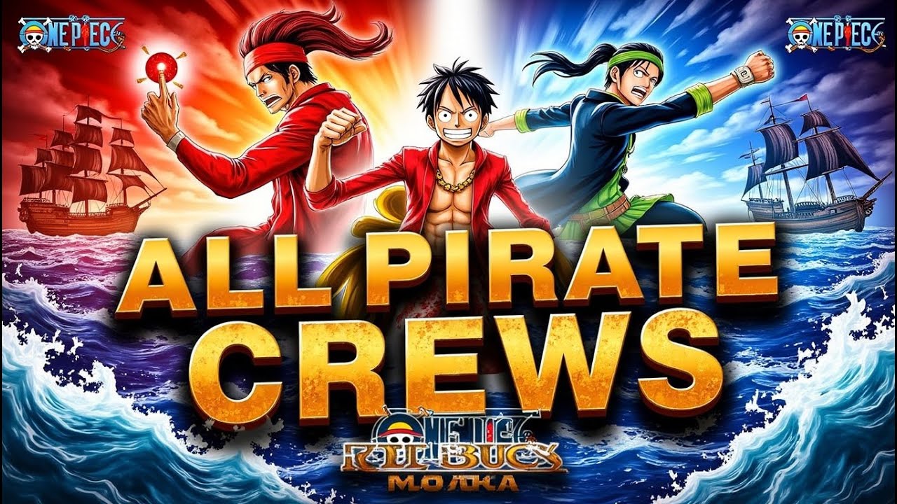 All pirate crews of the four blues from One Piece