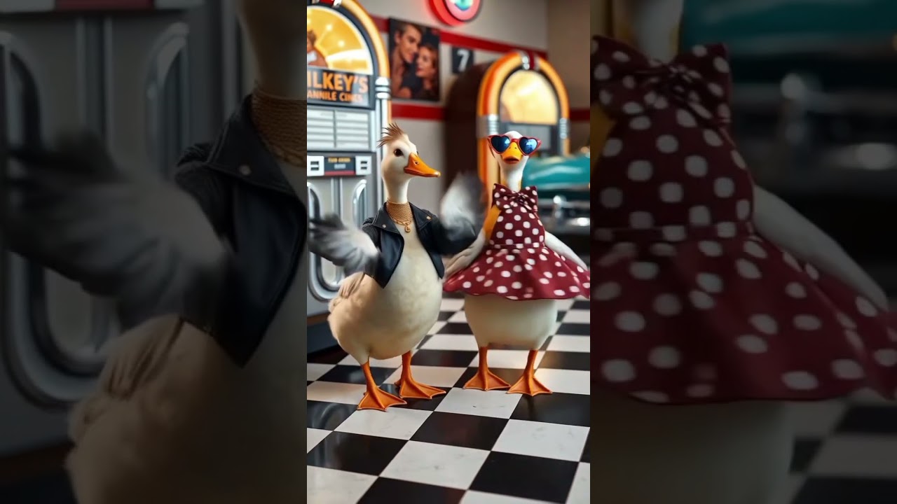 Cute duck dancing 