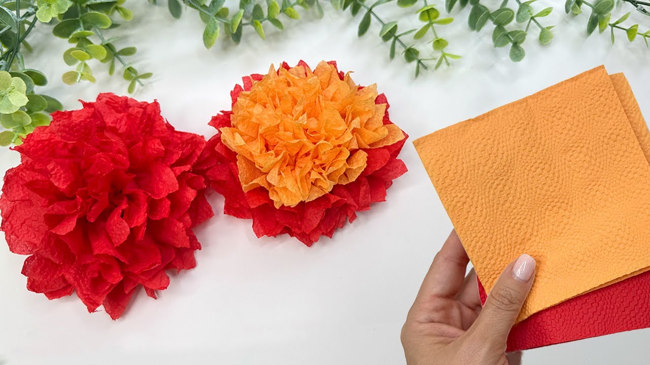 How to Make Tissue Paper Flowers | Easy & Quick DIY Paper Craft ...
