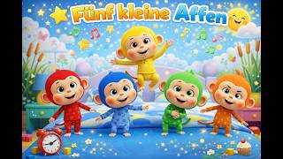 5 kleine Affen - Fünf kleine Affen - Kinderlied in Deutsch