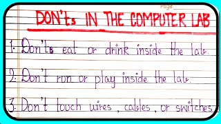 Things don't do in computer lab | Attention in computer lab | Rules of Computer lab