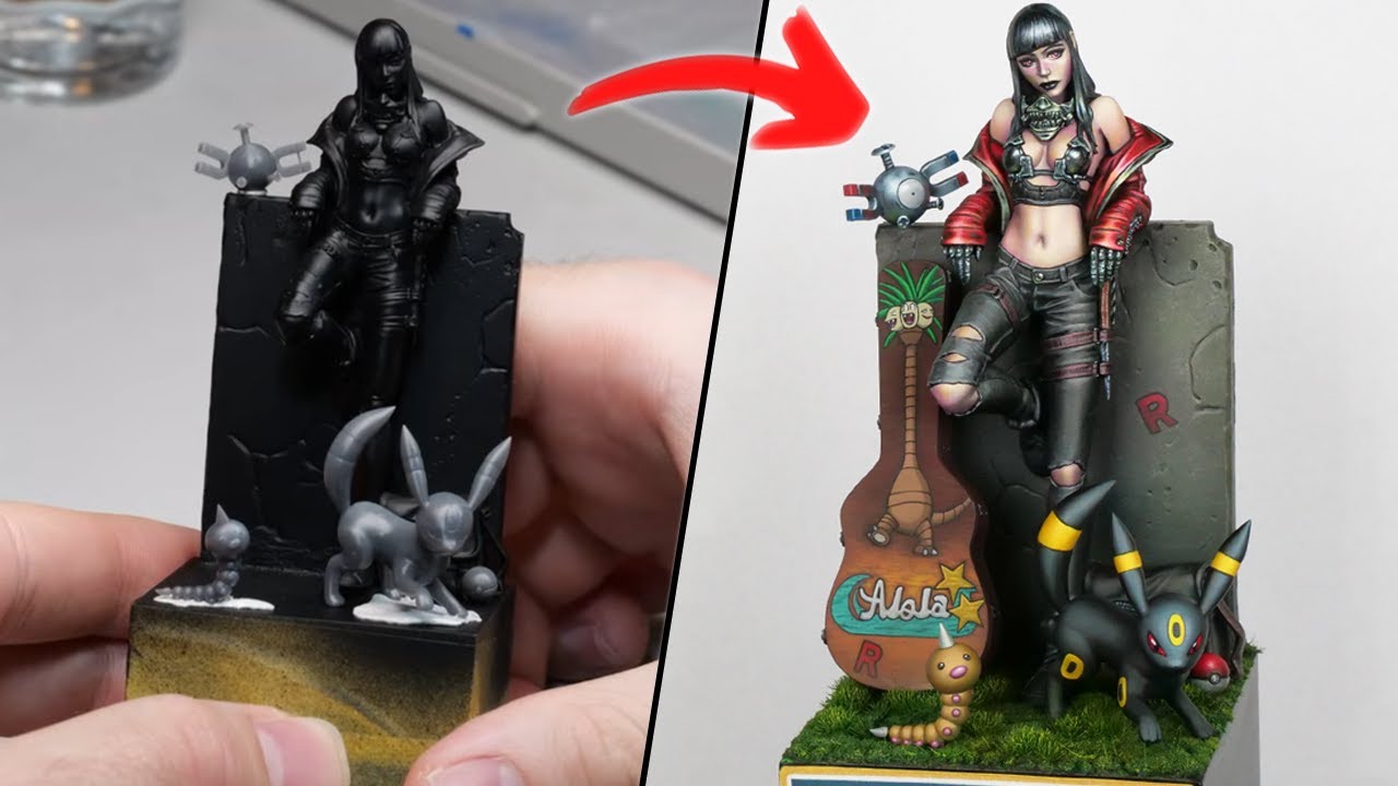 I Turned This Miniature Into a Pokémon Team Rocket Diorama! | Miniature Painting