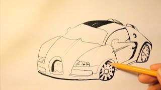 How To Draw Bugatti Veyron Step By Step|Easy+Super Sport