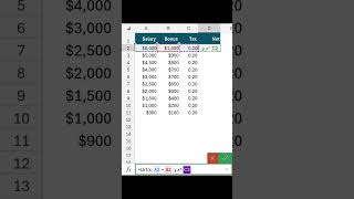 Use LET to streamline salary &amp; tax formula #exceltips #exceltricks