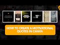 How to Make Motivational Quotes Videos in Canva | Step-by-Step Tutorial