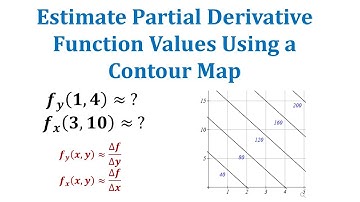 Use a Contour Map to Estimate Partial Derivative Function Values