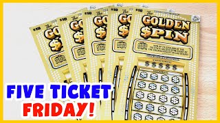 FIVE of New Hampshire's NEWEST $10 Scratch Ticket GOLDEN SPIN #lottery #gambling #lasvegas