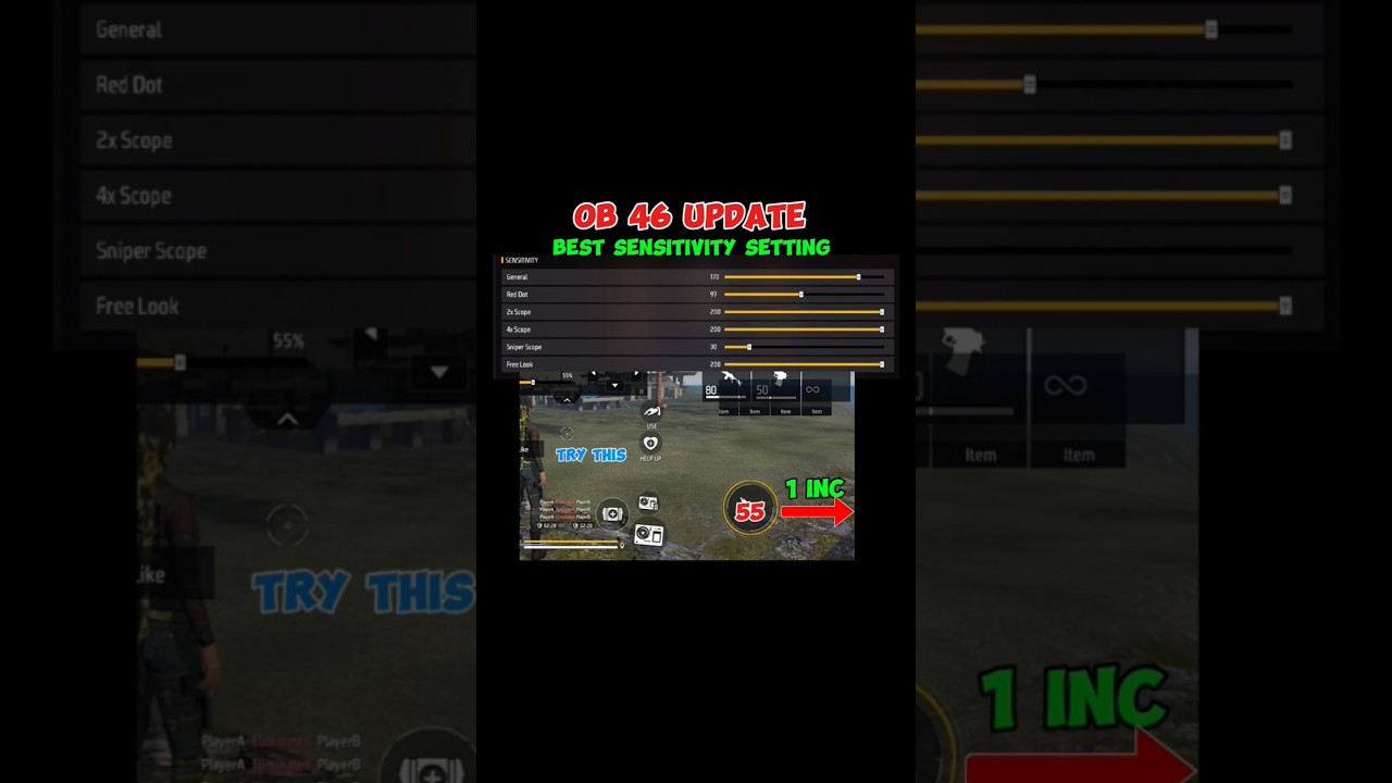 Best sensitivity setting for headshot😤ob 46 update Sensitivity Setting⚙️free fire setting |