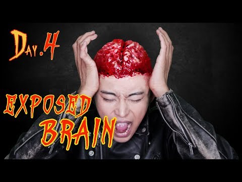 🎃할로윈위크🎃<strong>DAY</strong>-4 드디어 제제 할로윈 준비하다 뚜껑열렸다, 특수분장 뇌 Exposed <strong>Brain</strong> special  makeup halloween sfx  l 서울라이트