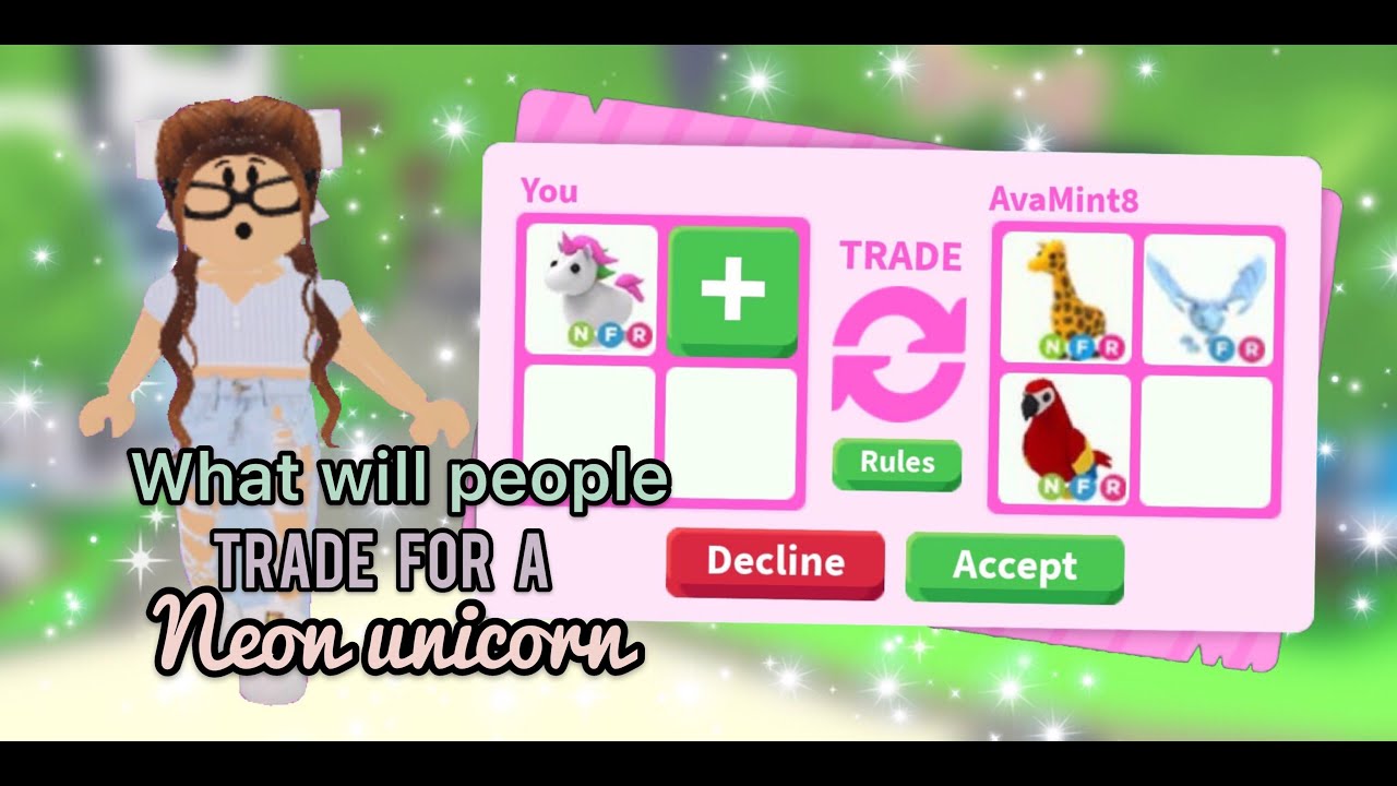 What Will People Trade For a Neon Fly Ride Unicorn! | Roblox Adopt Me ...