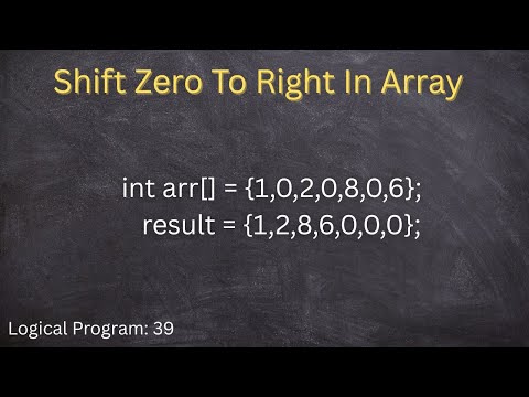 Shift Zero to right in Array using java, Write a code to shift all zero to right side in Array java
