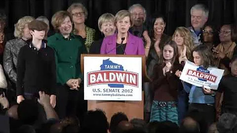 Full video  Tammy Baldwin's victory speech Todd Mi...