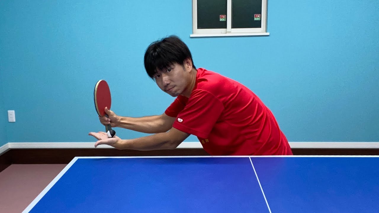 逆回転サーブが切れる瞬間をスーパースローにしてみた（巻き込み）【卓球知恵袋】最も　コツ