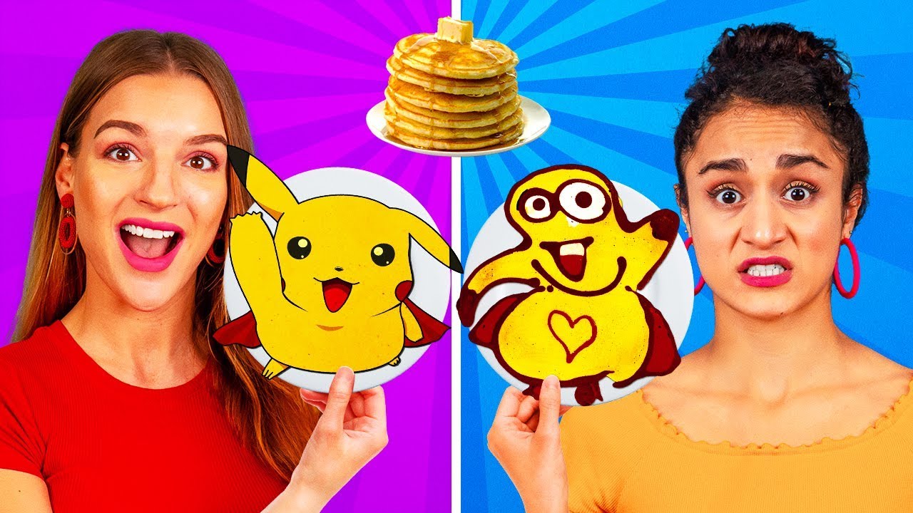 ⁣THỬ THÁCH VẼ BÁNH KẾP! Tự Làm Bánh Kếp Minion Spongebob Emoji Trong 24 Giờ!