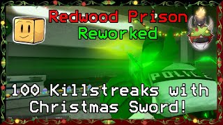100 Killstreaks with Christmas Sword! (Montage Gameplay) (Redwood Prison Reworked) #22