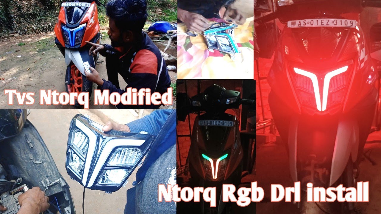 How To Install RGB Multi Color Drl Light in Tvs Ntorq😮😮 #ntroq#modified