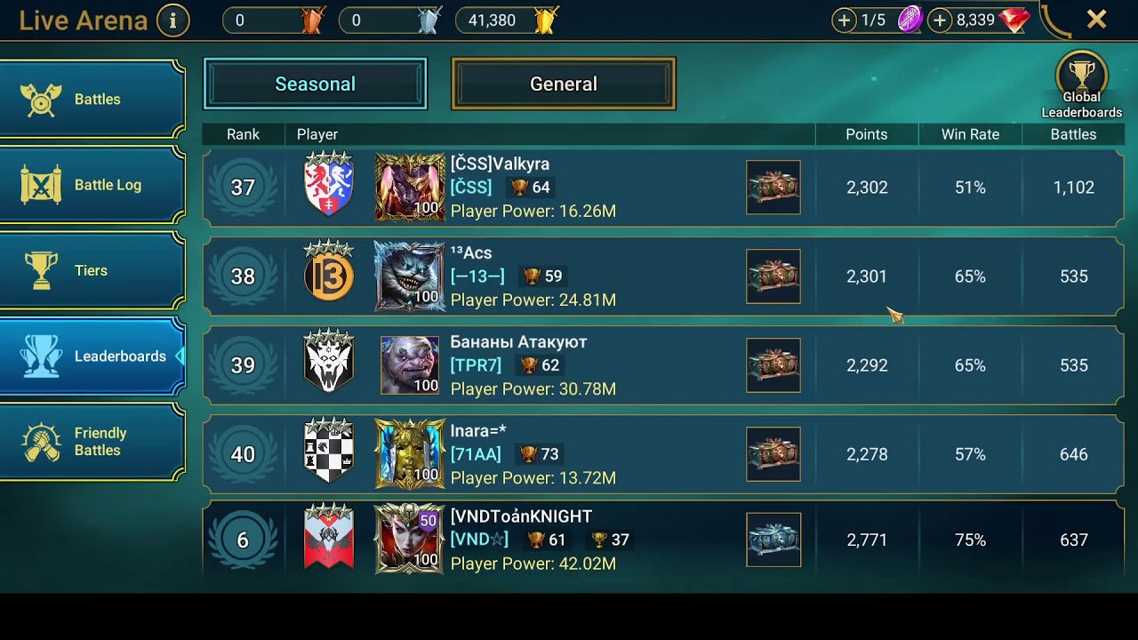 Top 10 Live Arena - [VND] ToảnKNIGHT  #raidshadowlegends #livearenaraid #solanar