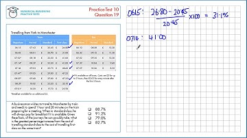 Numerical Reasoning Tutor - Test 10 Question 19