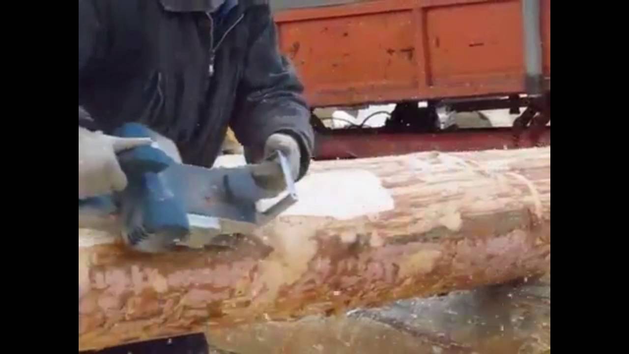 Обработка поверхности бревна - YouTube