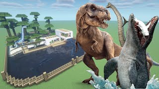 How To Make a T-rex, Mosasaurus, and Brachiosaurus Farm in Minecraft PE