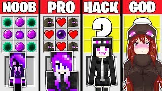 Minecraft Battle : ENDERMAN GIRL CRAFTING CHALLENGE - NOOB vs PRO vs HACKER vs GOD / Animation