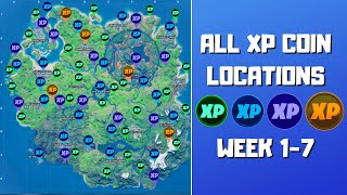 All 68 XP Coins Locations in Fortnite Season 4 Chapter 2 (Green, Blue, Purple, and Gold)! (Week 1-7)