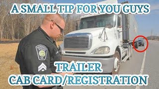 Truck Driving Tip | Trailer Cab Card/Registration