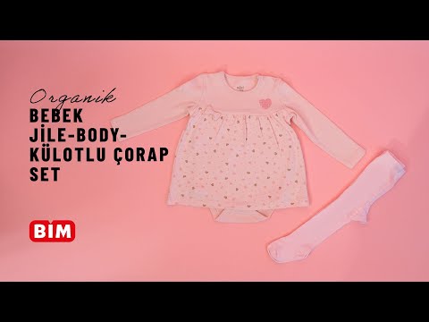 BİM - Organik Bebek Jile, Body, Külotlu Çorap Seti