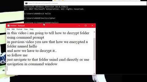 decrypt a folder using cipher in command prompt