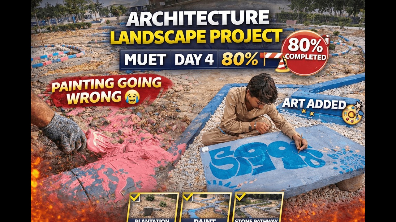 Landscape Project Day 4 at MUET | 80% Work Done