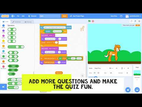 How to make a quiz game in Scratch 3.0 Tutorial - YouTube