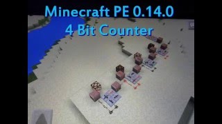 Minecraft PE 0.14.0 4-Bit Redstone Counter (smaller and faster using repeaters)