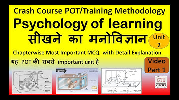 POT Unit 2 Psychology Of Learning II POT Crash Course II Top MCQ on Psychology of Learning part 1