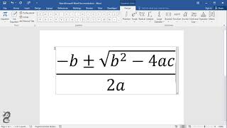How to type quadratic equation in Word screenshot 3