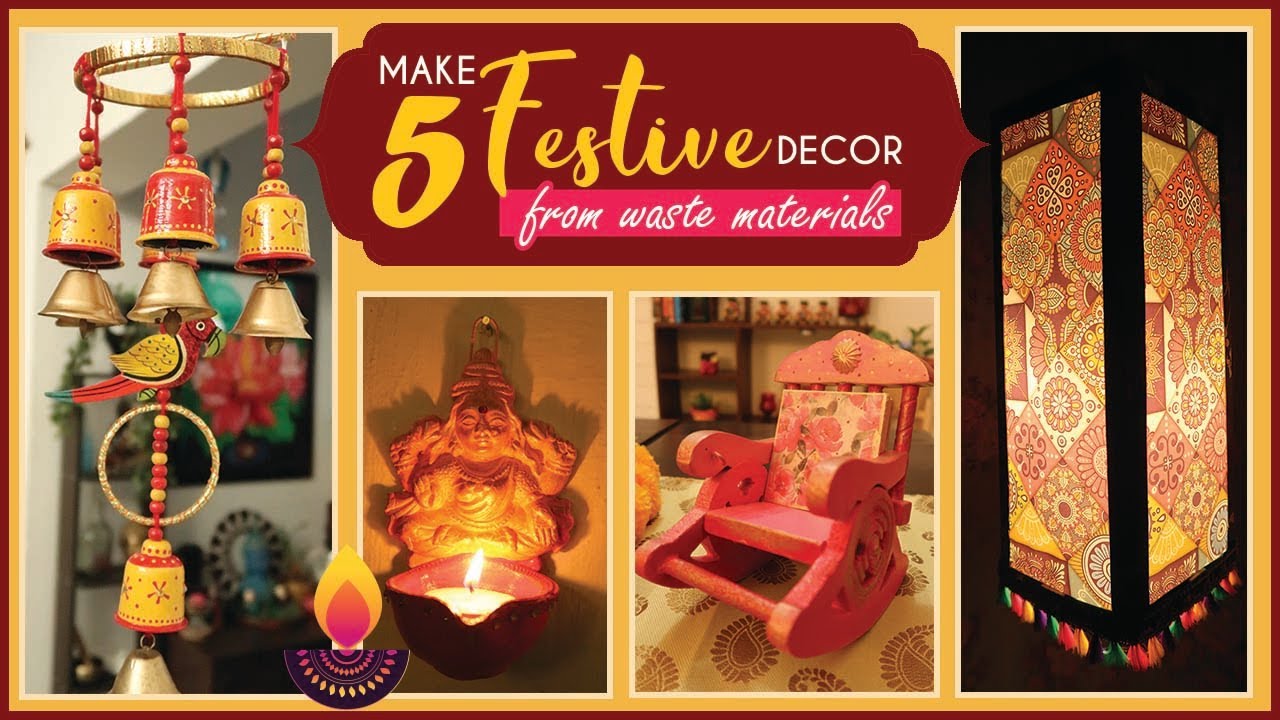 5 Decor items from old stuffs || पुरानी वस्तुओं से नई सजावट करें