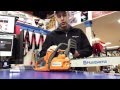 How to reset a Husqvarna chain brake on a chainsaw.