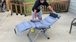 Recline in the ABORON Upgrade Zero Gravity Chair