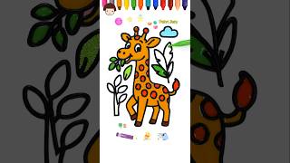 Giraffe Jelly Painting & Coloring Jungle Animals Dropper Coloring Page