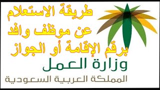 طريقة الاستعلام عن موظف وافد برقم الإقامة أو الجواز عبر موقع وزارة العمل