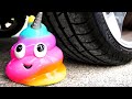 Crushing Crunchy & Soft Things by Car! Experiment Car vs Surprise Eggs & Toy Slime