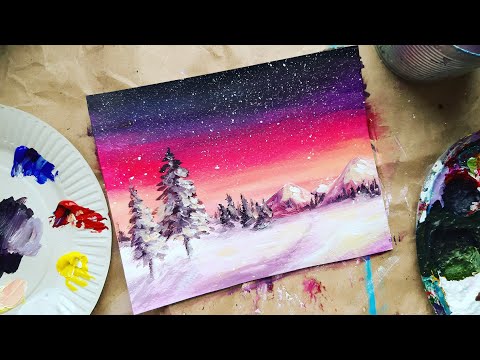 Видео: Как да нарисуваме зимни пейзажи